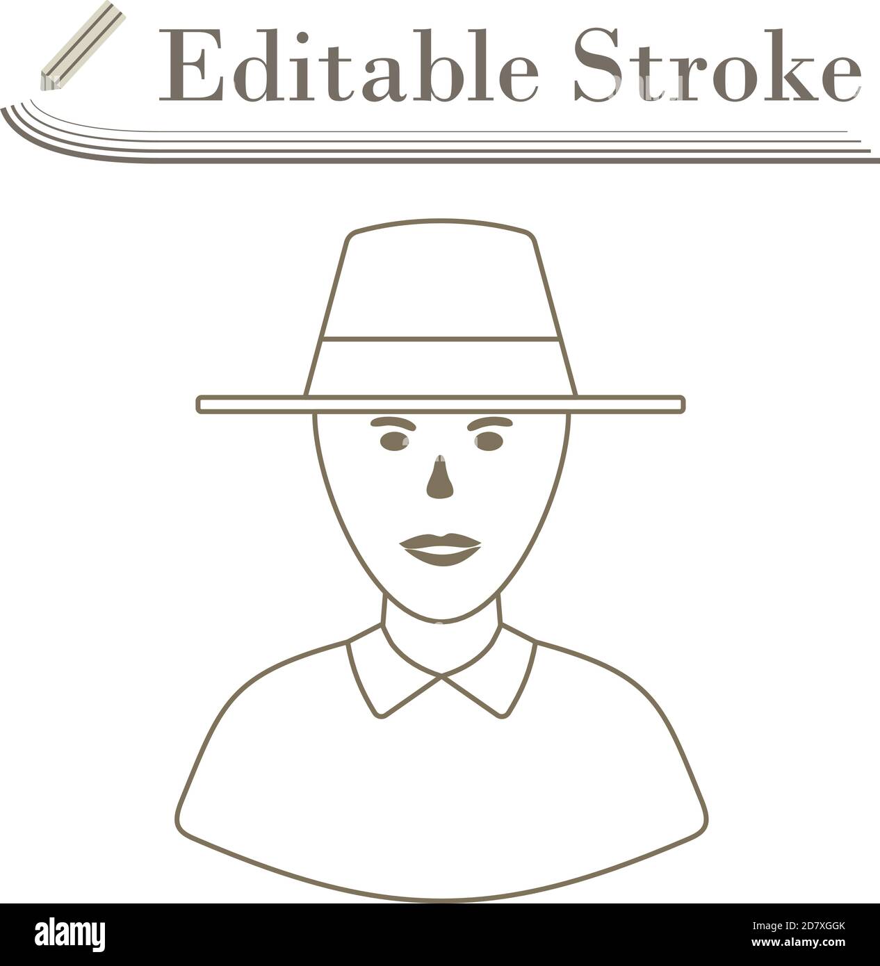 Cricket Umpire Icon. Editable Stroke Simple Design. Vector Illustration. Stock Vector