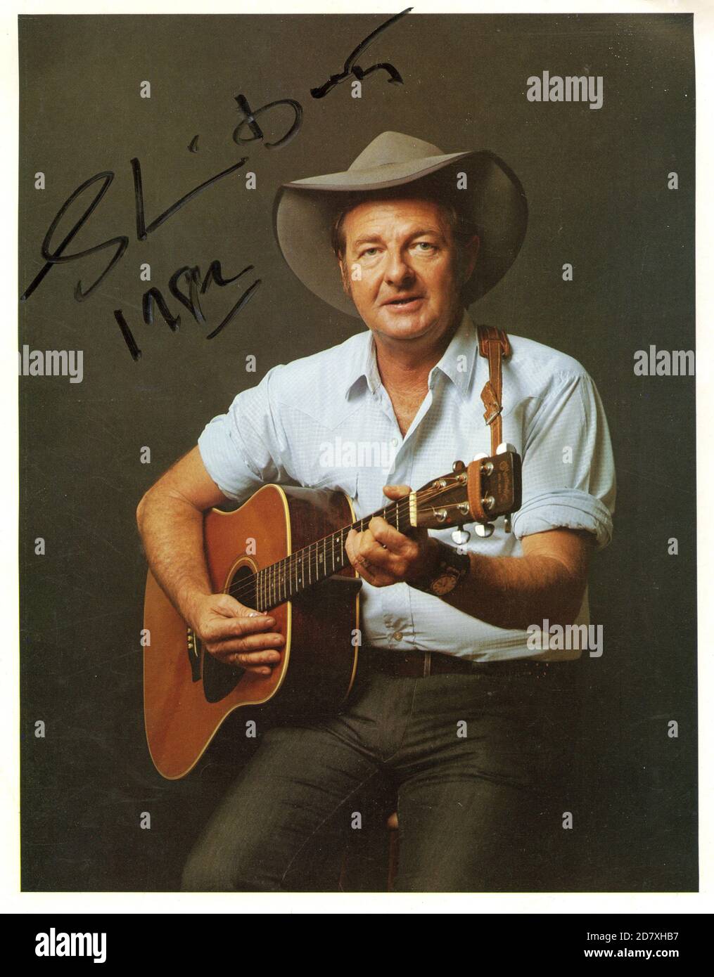 A special autographed photograph of popular Australian country singer, Slim Dusty Stock Photo