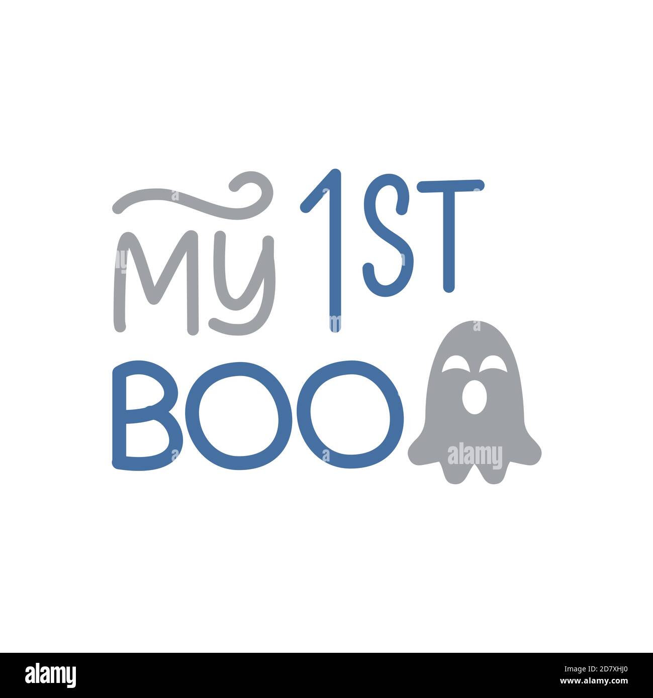 My First Boo day- cute Halloween greeting with pumpkin and spider.Good for baby clothes, greting card decoration, poster, and gift design. Stock Vector