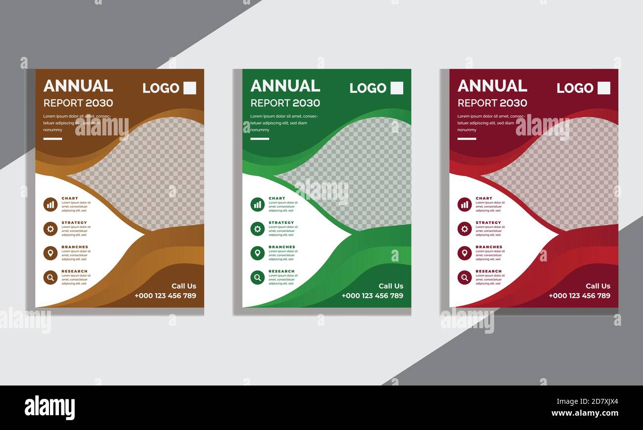 Professional Cover Design For Annual Report, Brochure, Flyers, Presentations, Leaflet, Posters, Magazine Print Ready. Stock Vector