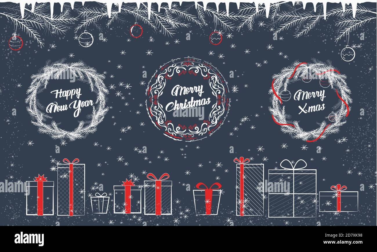 Christmas Elements And Illustrations Set Stock Vector Image & Art - Alamy