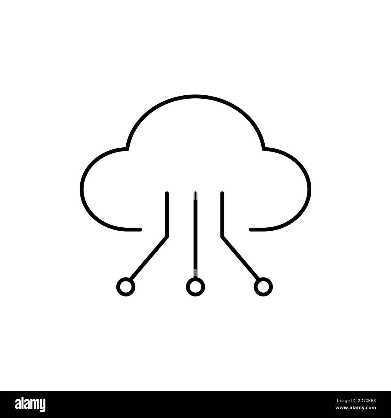 cloud computing technology single isolated icon with line or outline style Stock Vector