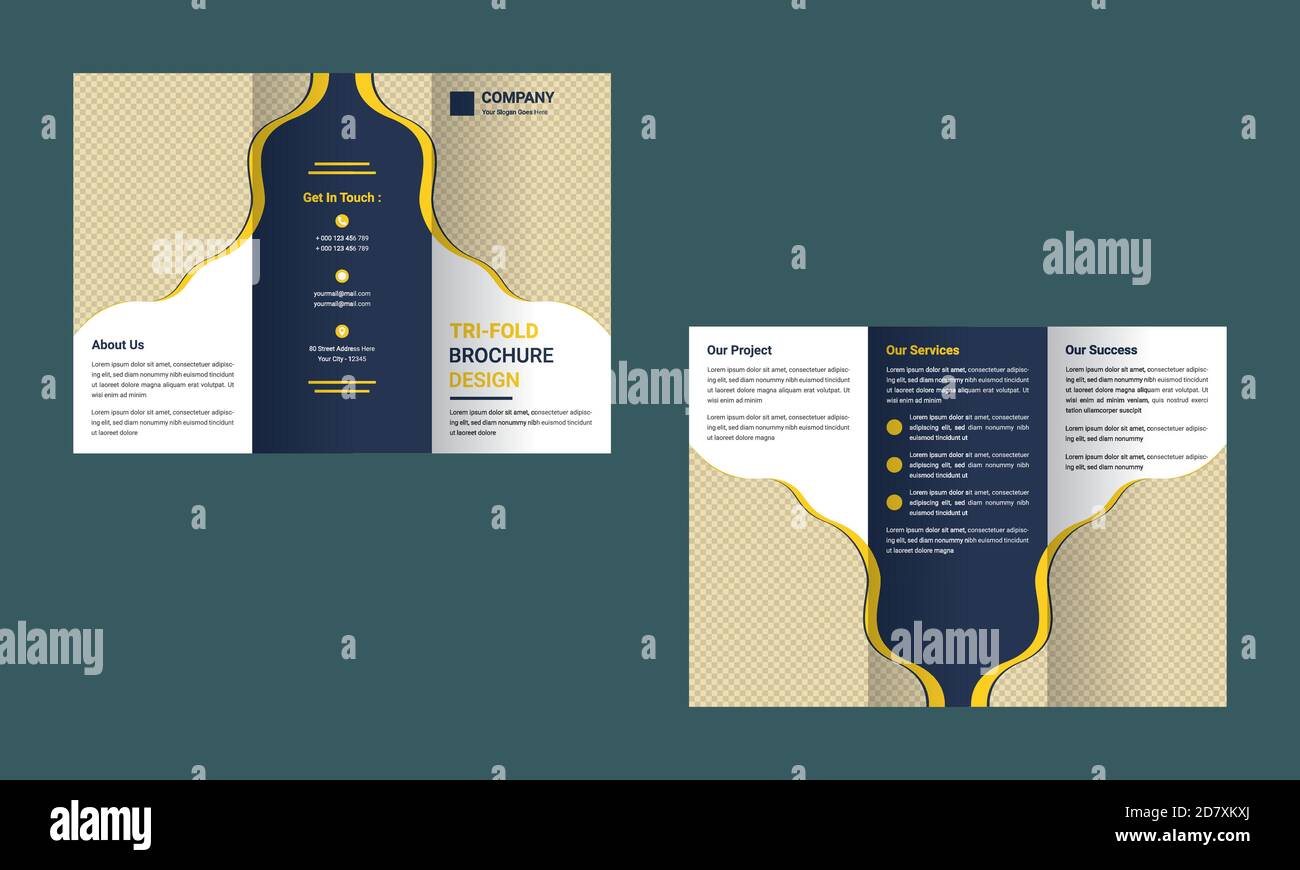 Business Tri Fold Brochure Design Template Vector Illustration Stock ...