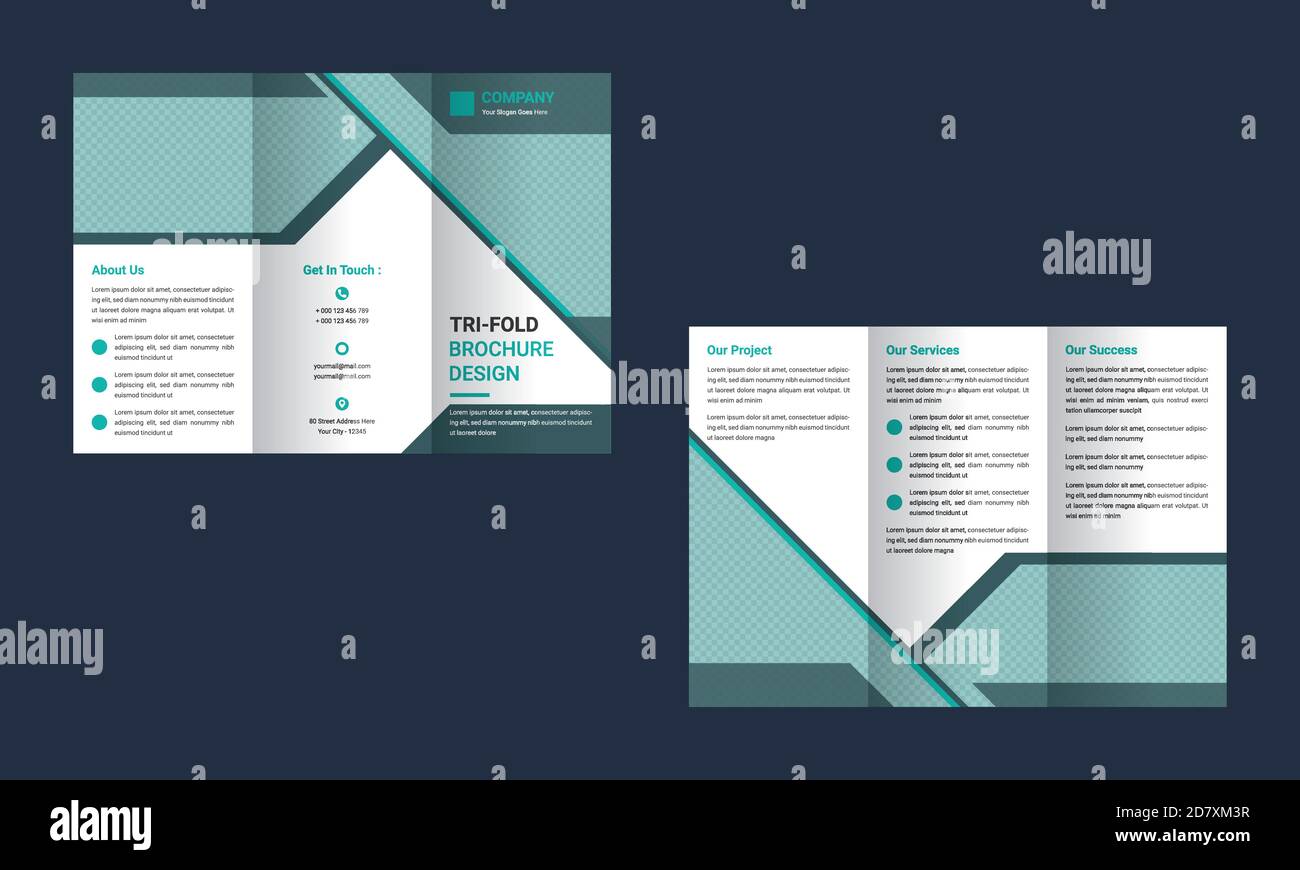 Business Tri Fold Brochure Design Template Vector Illustration Stock ...