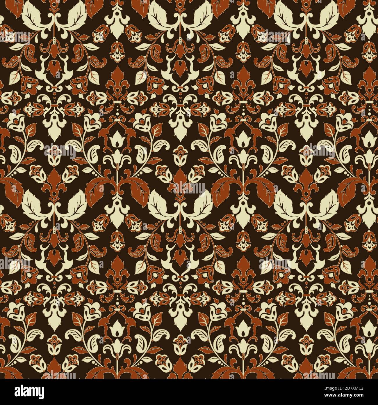damask floral seamless wallpaper. vintage vector background Stock ...