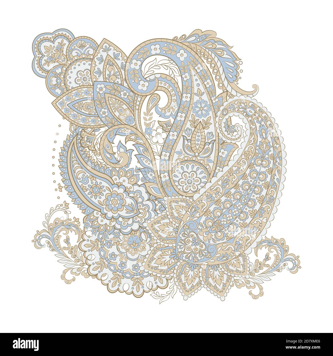 Isolated indian pattern with paisley Stock Vector