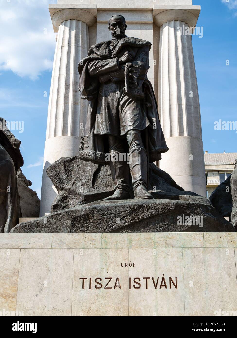 BUDAPEST, HUNGARY -  JULY 16, 2019:  Memorial monument to Tisza Istvan Stock Photo