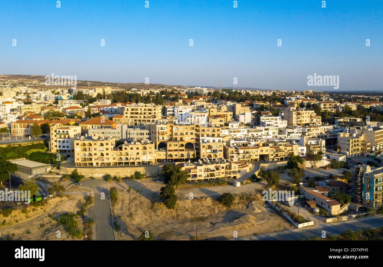 Aerial view of Paphos Old Town (Ktima) Paphos, Cyprus. Stock Photo