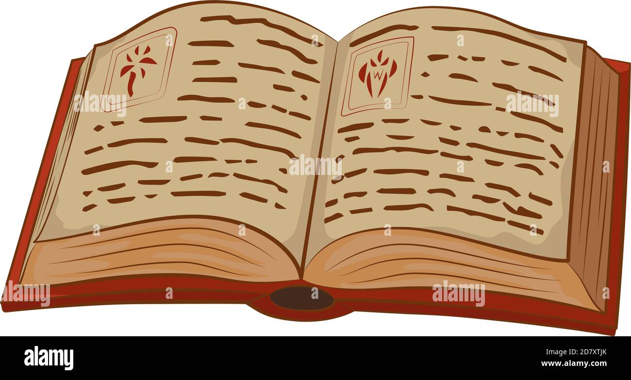 Open magic book. Magic book in cartoon style Stock Vector Image & Art