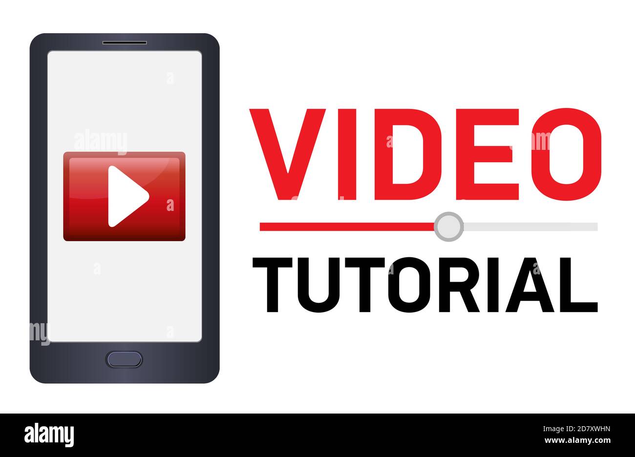 Banner or button for downloading video tutorial. Vector illustration of ...