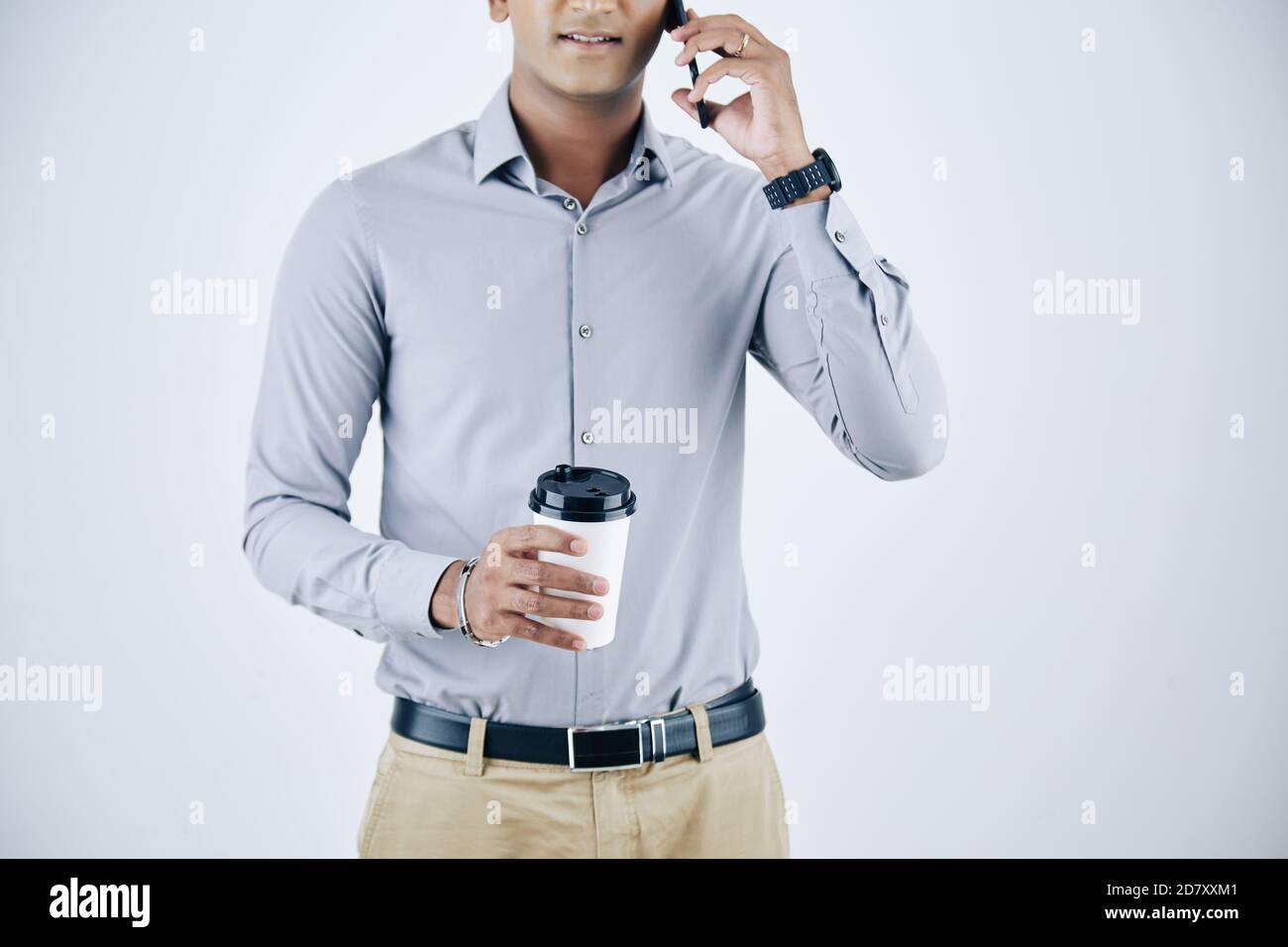 Businessman talking on phone Stock Photo