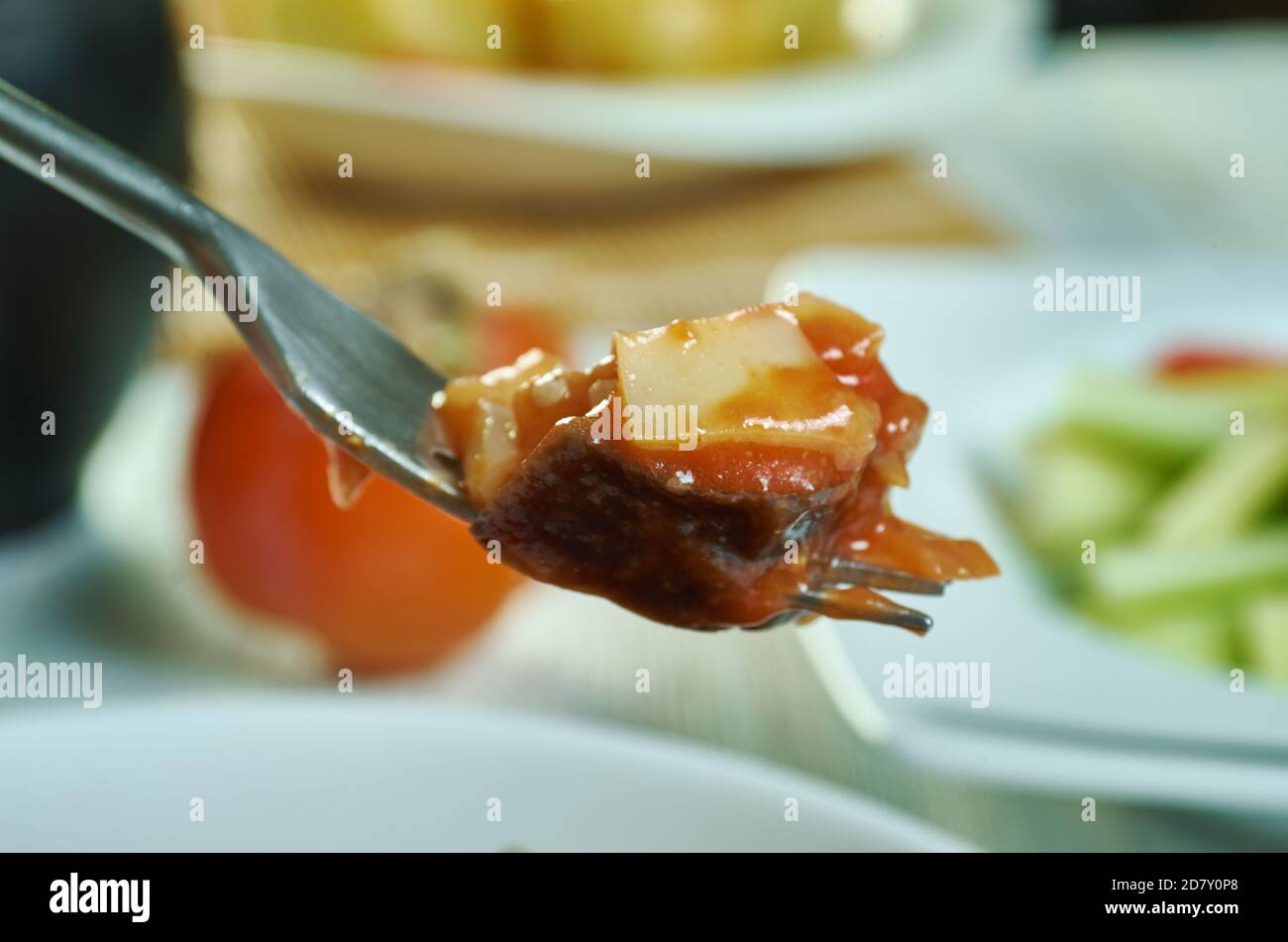 Melanzane con salsa di pomodoro Italian eggplant tomato sauce Stock