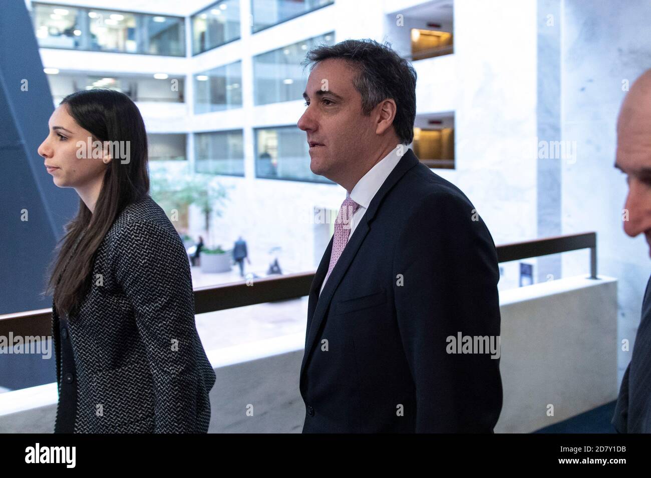 Michael Cohen, former personal lawyer to U.S. President Donald Trump arrives on Capitol Hill for a closed-door hearing in Washington, D.C. on February 26, 2019. Cohen is expected to share details of his work on behalf of Trump and the Trump organization with lawmakers. Cohen pled guilty to lying to congress during a 2017 interview with lawmakers. Credit: Alex Edelman/The Photo Access Stock Photo