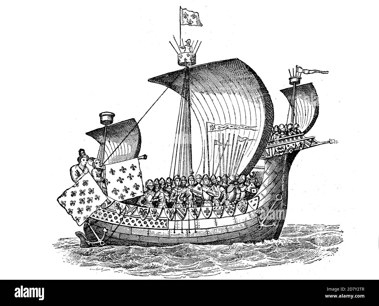 The Norman ship William the Conqueror Mora / Das Normannenschiff Wilhelm der Eroberer Mora, Historisch, historical, digital improved reproduction of an original from the 19th century / digitale Reproduktion einer Originalvorlage aus dem 19. Jahrhundert Stock Photo