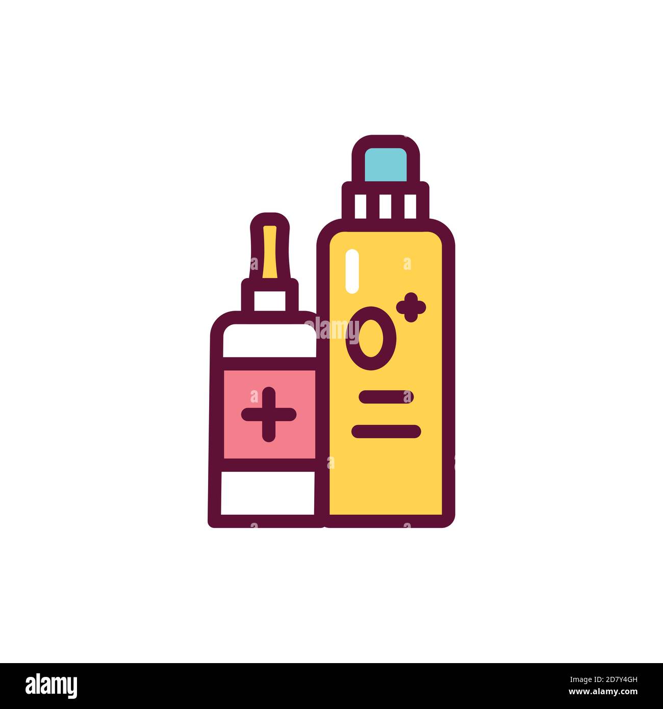 Children's medicines color line icon. Isolated vector element. Stock Vector