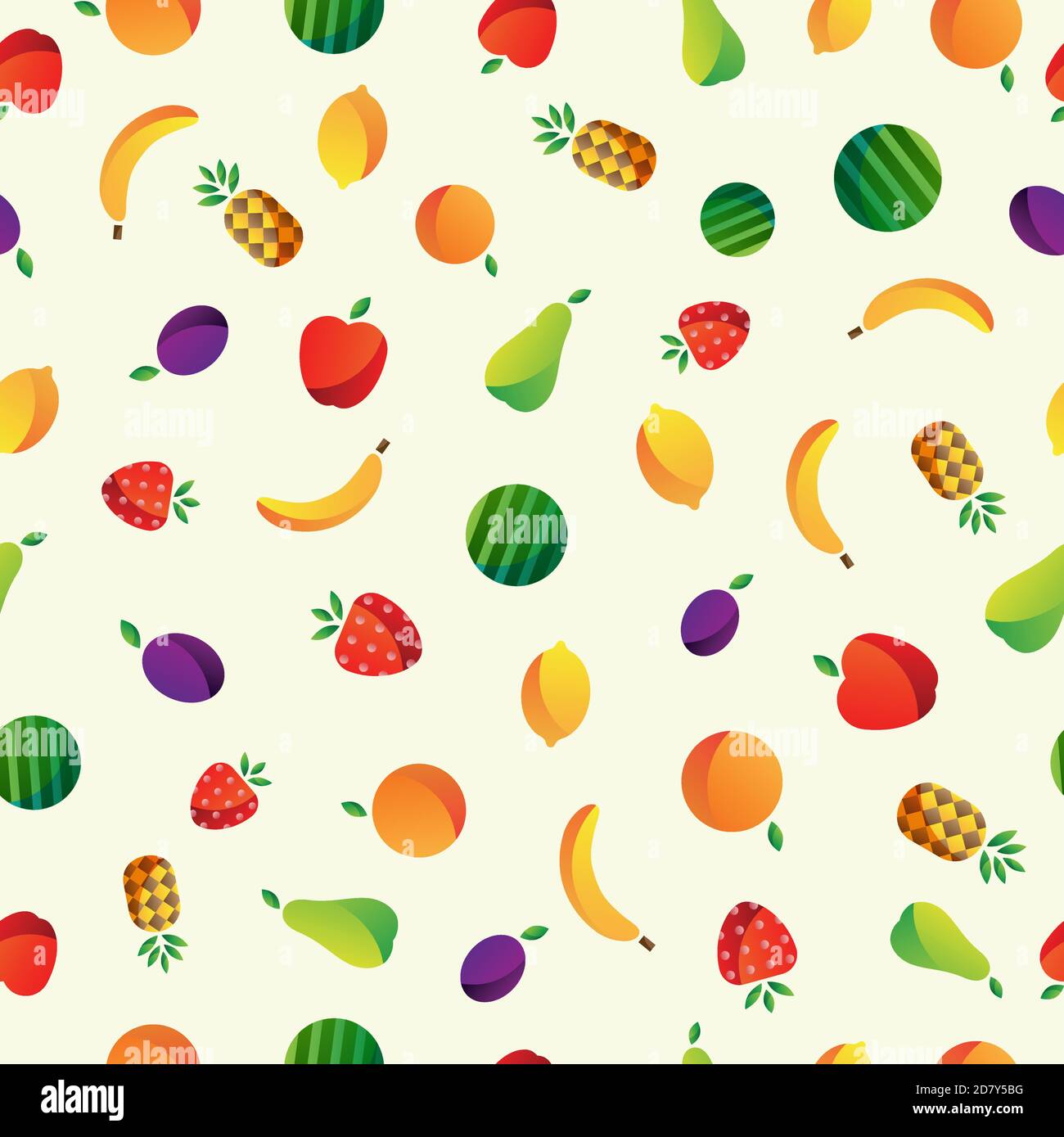 seamless fruit icons texture Stock Vector
