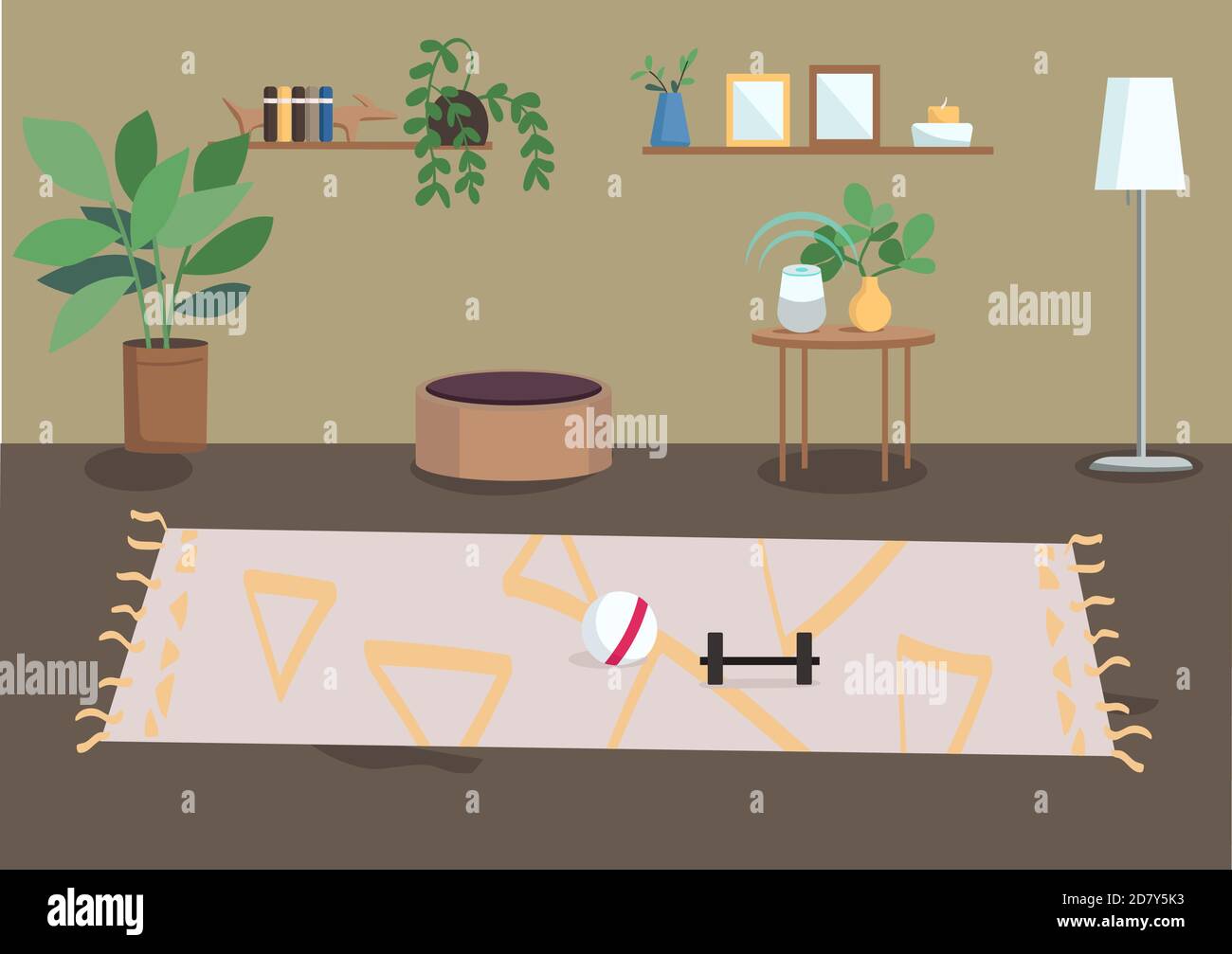 Living room flat color vector illustration Stock Vector Image & Art - Alamy