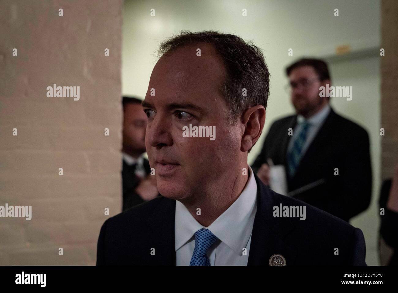 Representative Adam Schiff, Democrat of California and Chairmen of the House Intelligence committee, enters a Democratic caucus meeting at the U.S. Capitol in Washington, D.C. on May 22, 2019. Credit: Alex Edelman/The Photo Access Stock Photo