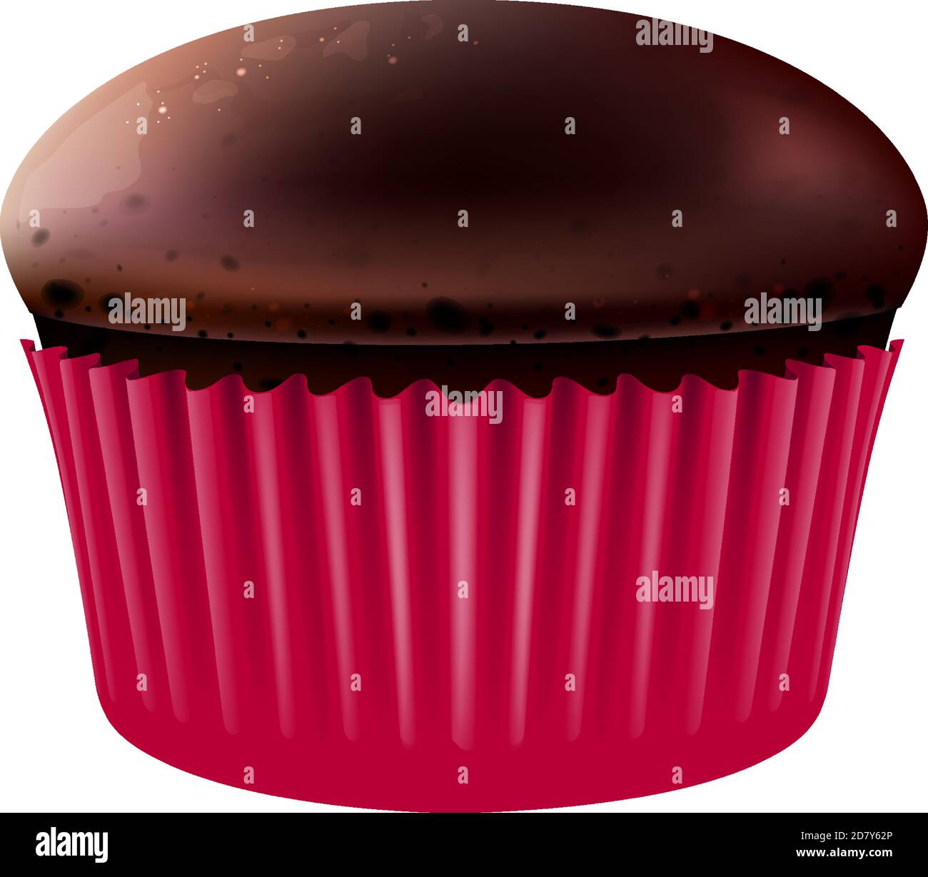 Chocolate muffin realistic vector illustration Stock Vector Image & Art