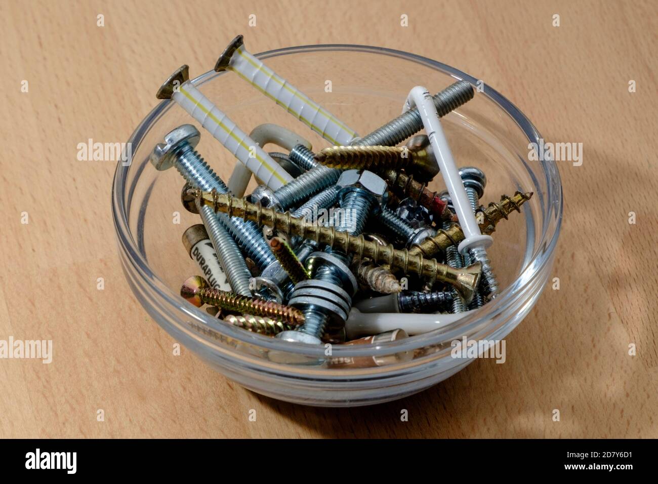 A jar full of screws; odds and ends Stock Photo Alamy