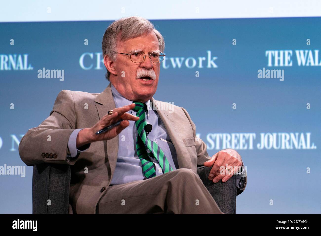 John Bolton, national security advisor, speaks during the Wall Street Journal CFO Network conference in Washington, D.C., U.S., on Tuesday, June 11, 2019. Panelists will discuss how rules governing financial reporting and corporate behavior will change and explore the mergers and acquisition landscape and corporate activism. Credit: Alex Edelman/The Photo Access Stock Photo