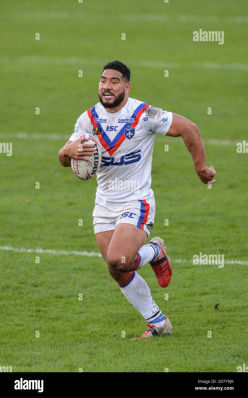 Wakefield Trinity's Kelepi Tanginoa in action during the game Stock Photo