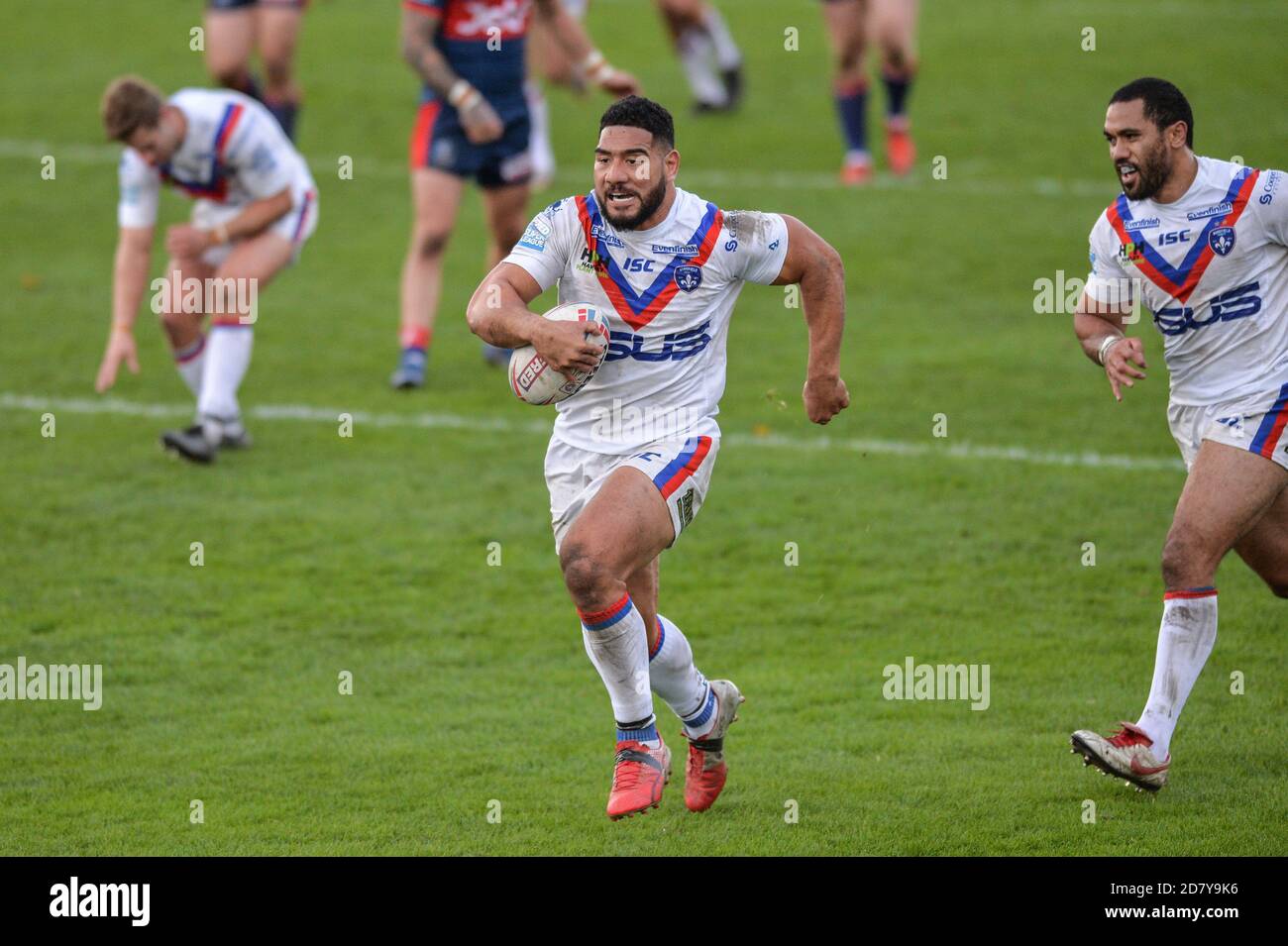 Wakefield Trinity's Kelepi Tanginoa in action during the game Stock Photo