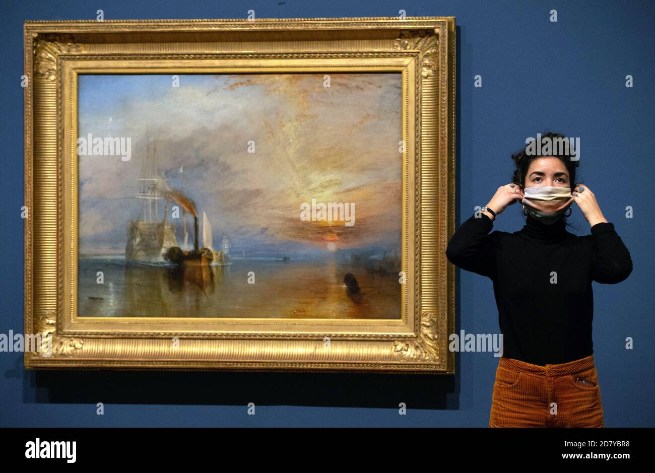 London, UK. 26th Oct, 2020. 'The Fighting Temeraire', 1839. Landmark exhibition of J.M.W.Turner(1775-1851) with key paintings loaned from The National Gallery opening on October 28th. Credit: Mark Thomas/Alamy Live News Stock Photo