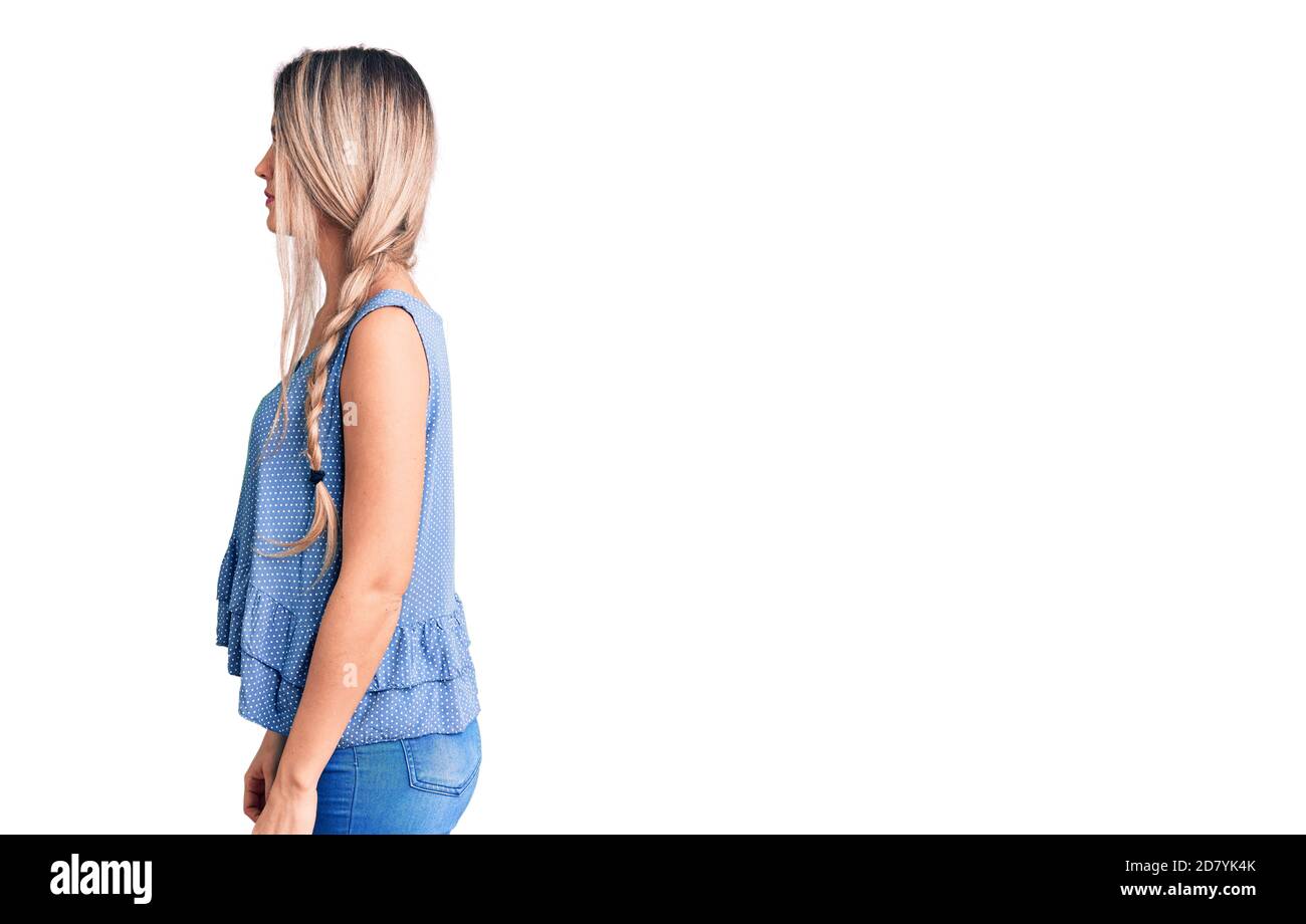 Side view girl wearing sleeveless hi-res stock photography and
