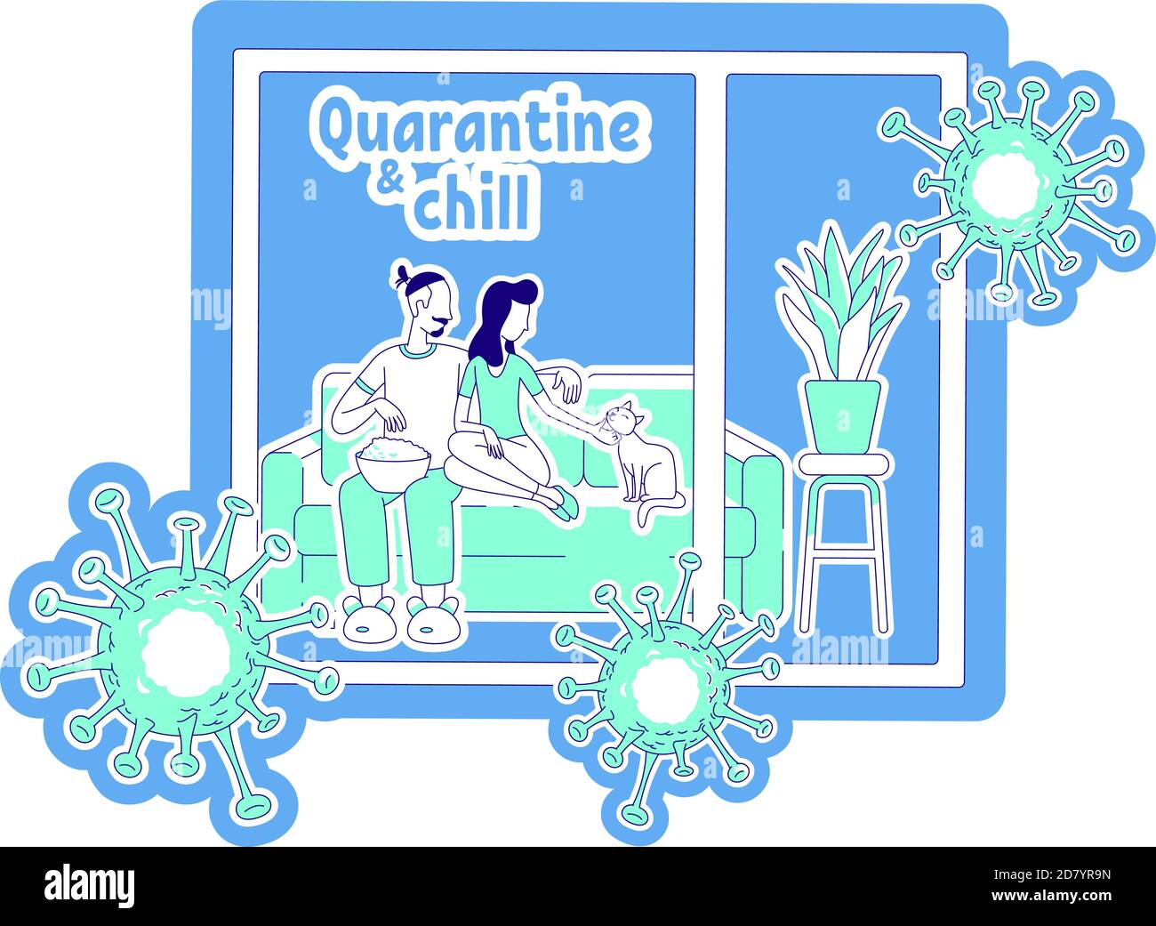 Quarantine and chill thin line concept vector illustration Stock Vector Image & Art Alamy
