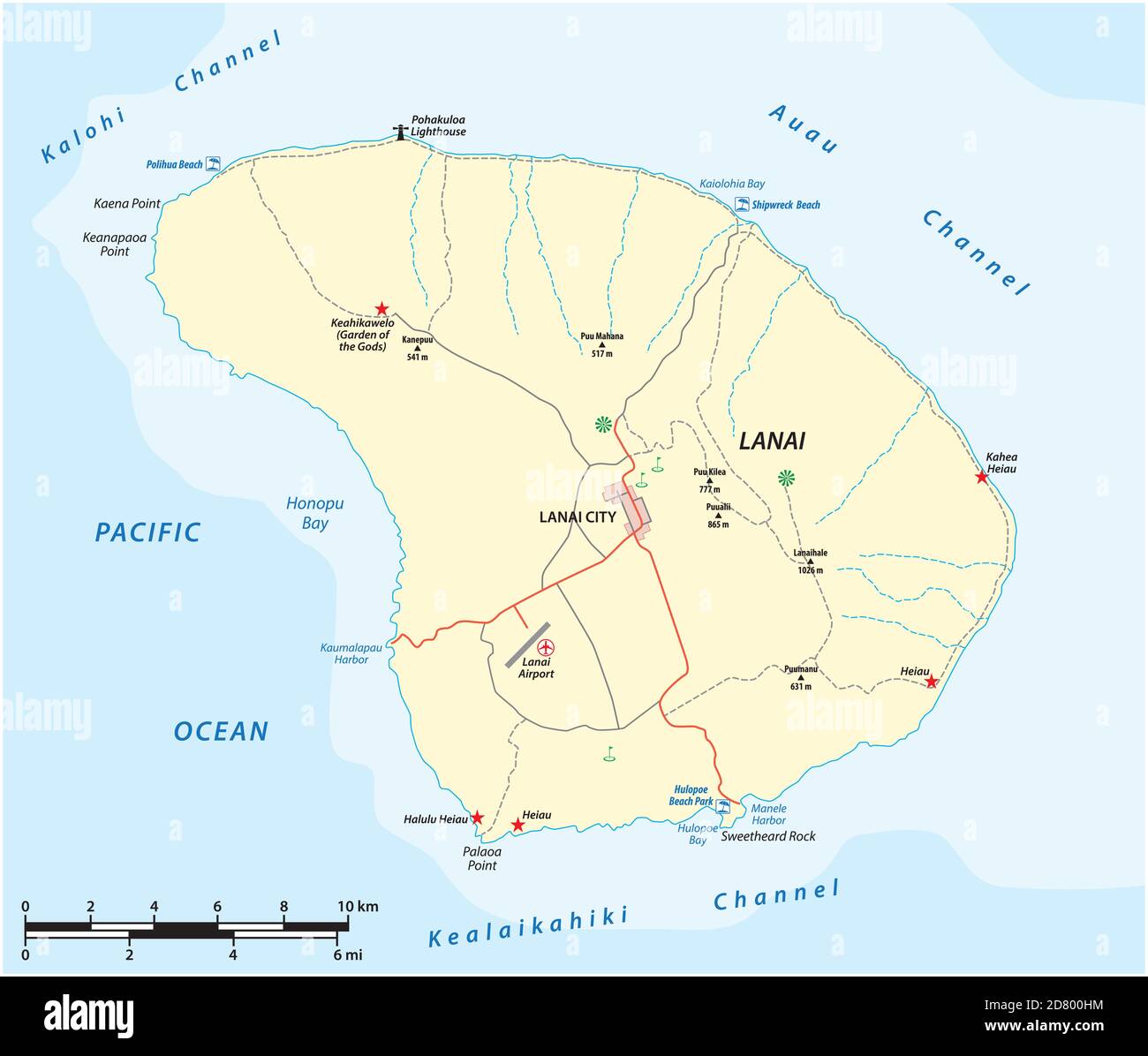 Lanai map vector vectors hires stock photography and images Alamy