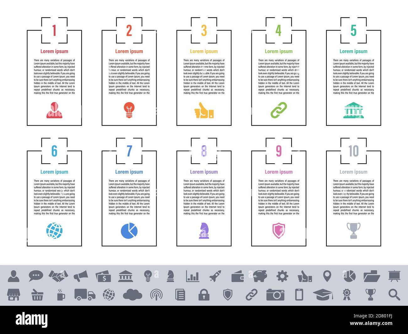 Infographic design business concept vector illustration with 10 steps ...
