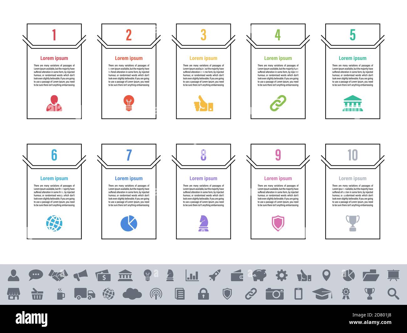 Infographic design business concept vector illustration with 10 steps ...