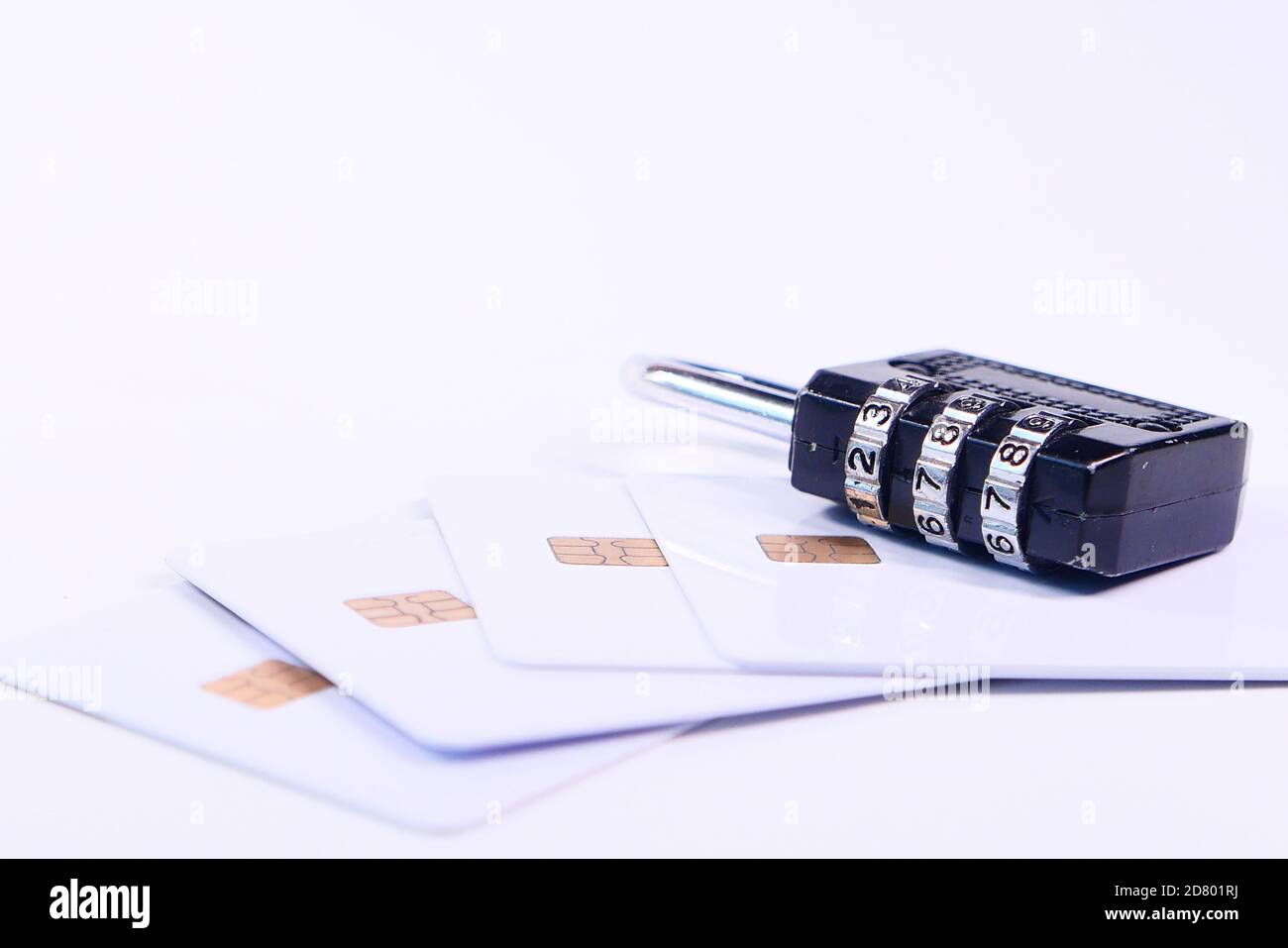 padlock on credit card, Internet data privacy information security concept Stock Photo