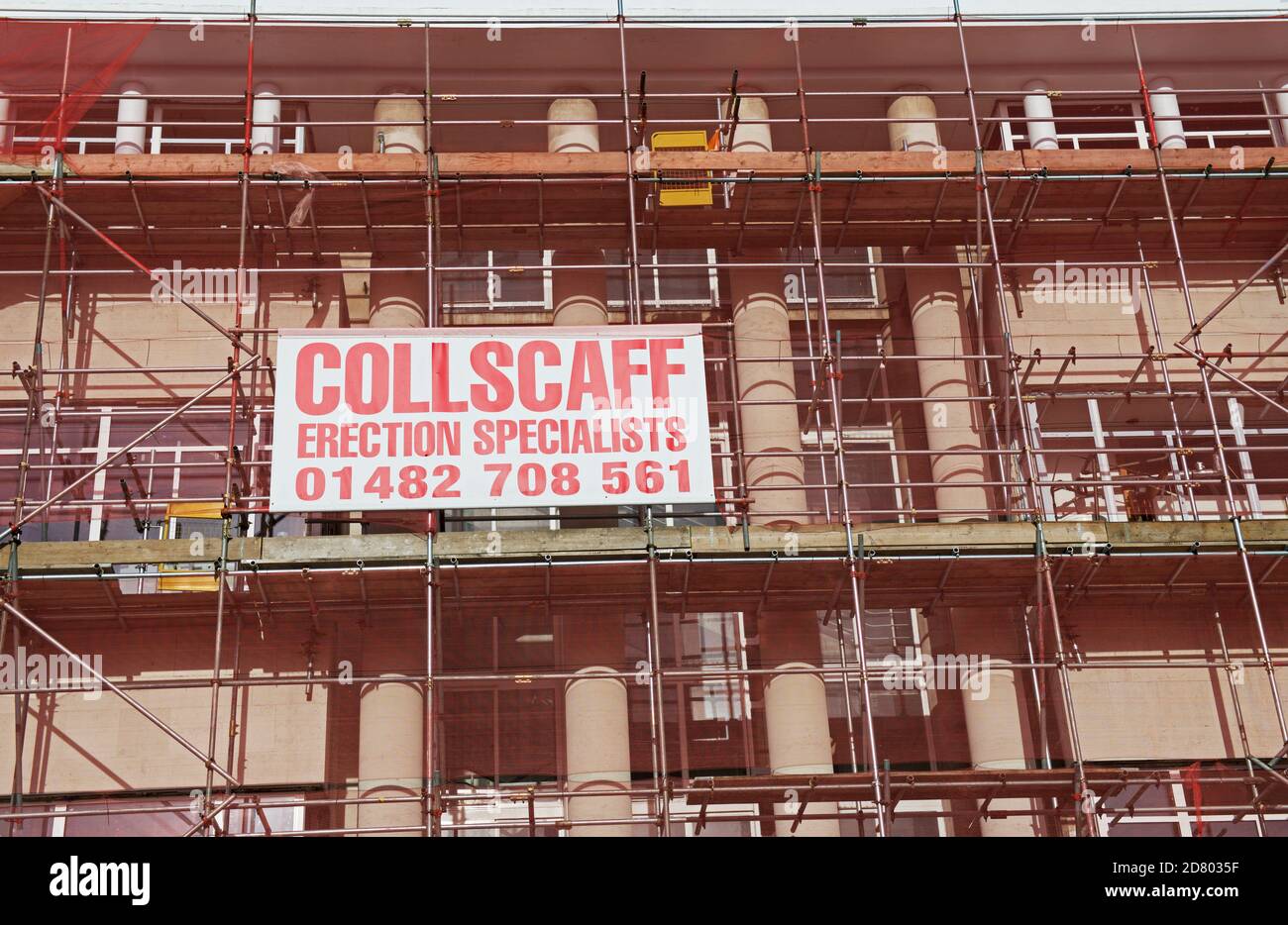 Scaffolding on building, Hull, East Yorkshire, England UK Stock Photo