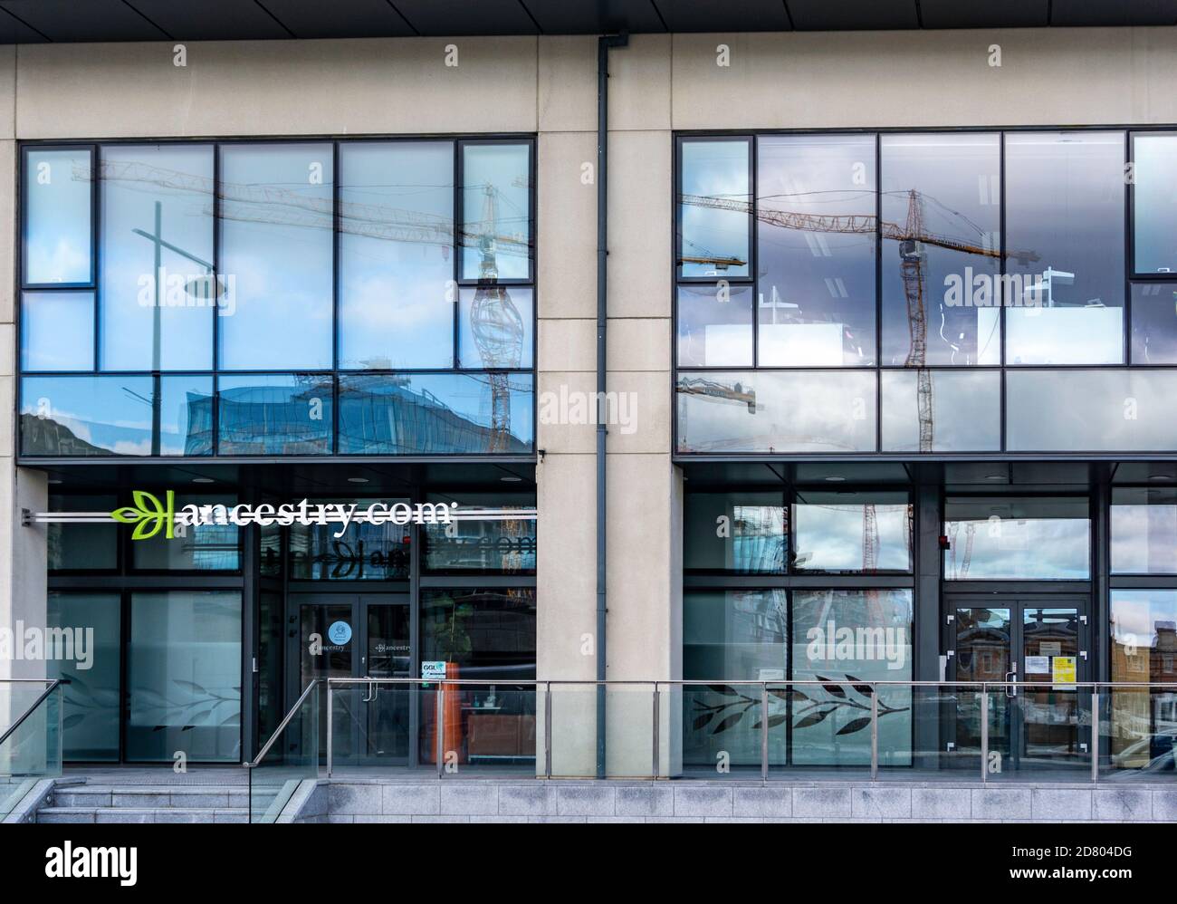Genealogy. The offices of Ancestry.Com  on Sir John Rogersons Quay, Dublin, Ireland. The company provides family tree and DNA research Stock Photo
