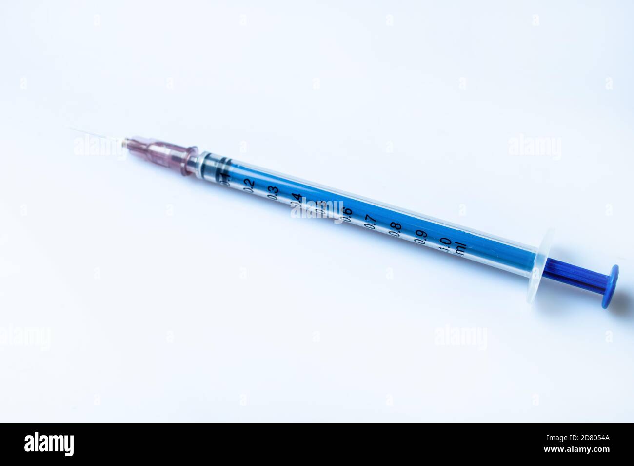 The syringe is isolated on a white background Stock Photo