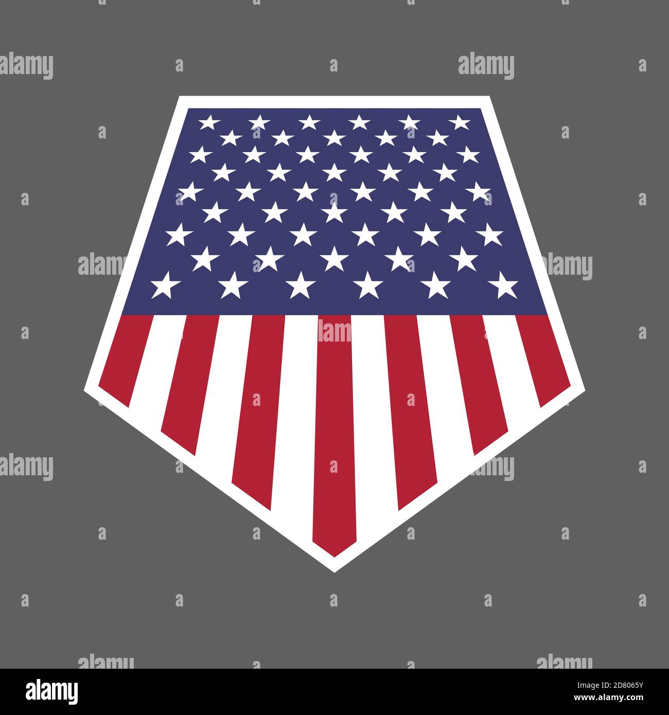 United States of America USA flag shield icon logo vector illustration. Independence Day. 4th of July. Presidential Election Stock Vector