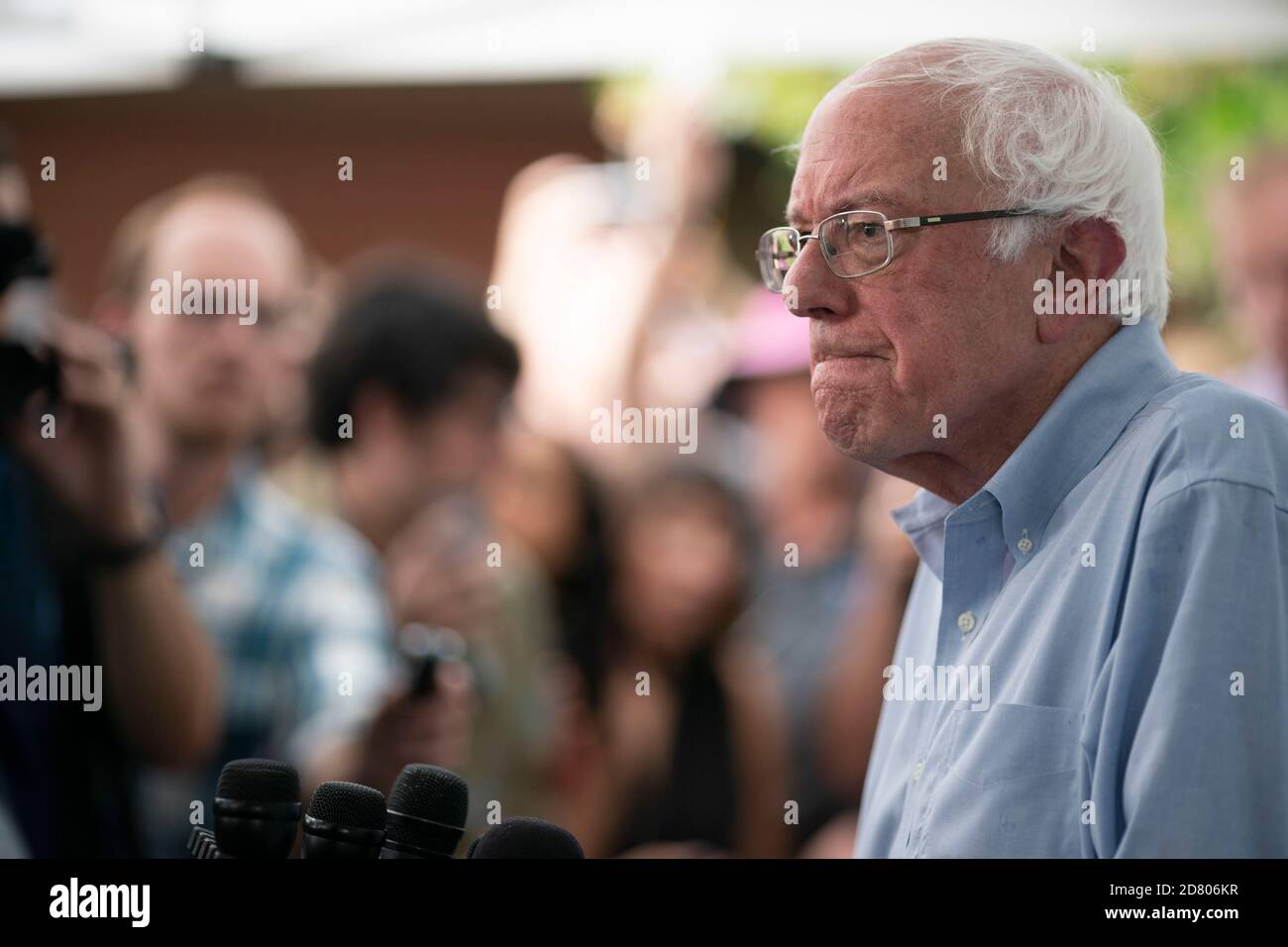 2020 Democratic Presidential hopeful Senator Bernie Sanders, Independent of Vermont, campaigns at the Iowa State fair on August 11, 2019 in Des Moines, Iowa. Credit: Alex Edelman/The Photo Access Stock Photo