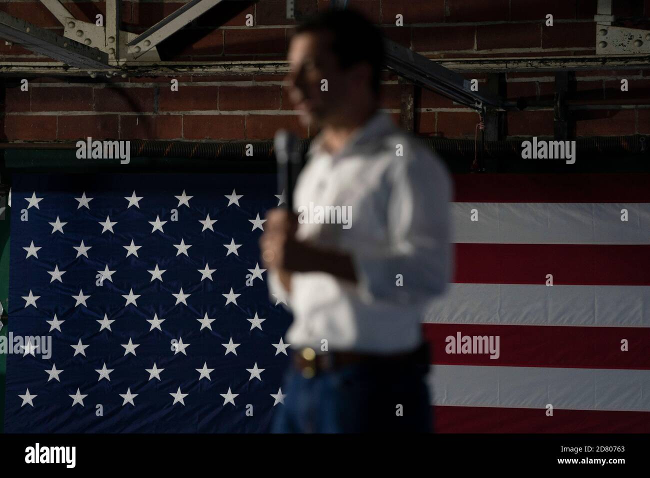 2020 Democratic Presidential hopeful, South Bend, Indiana Mayor, Pete Buttigieg speaks during a campaign event in Burlington, Iowa on August 14, 2019. Credit: Alex Edelman/The Photo Access Stock Photo