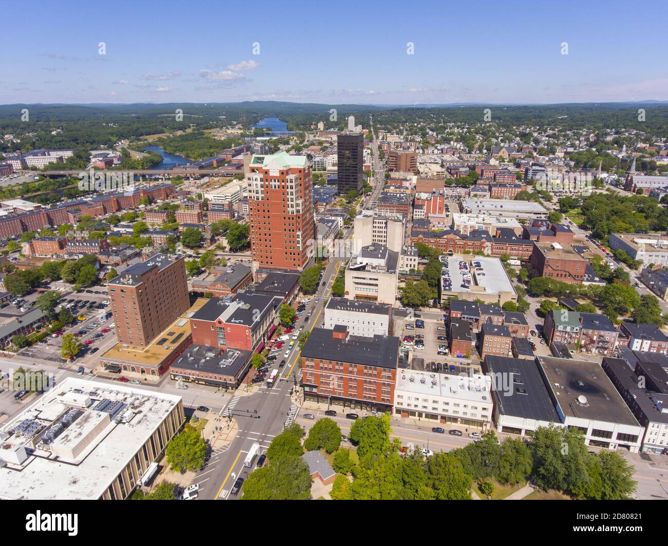 Manchester downtown building including City Hall Plaza and Brady