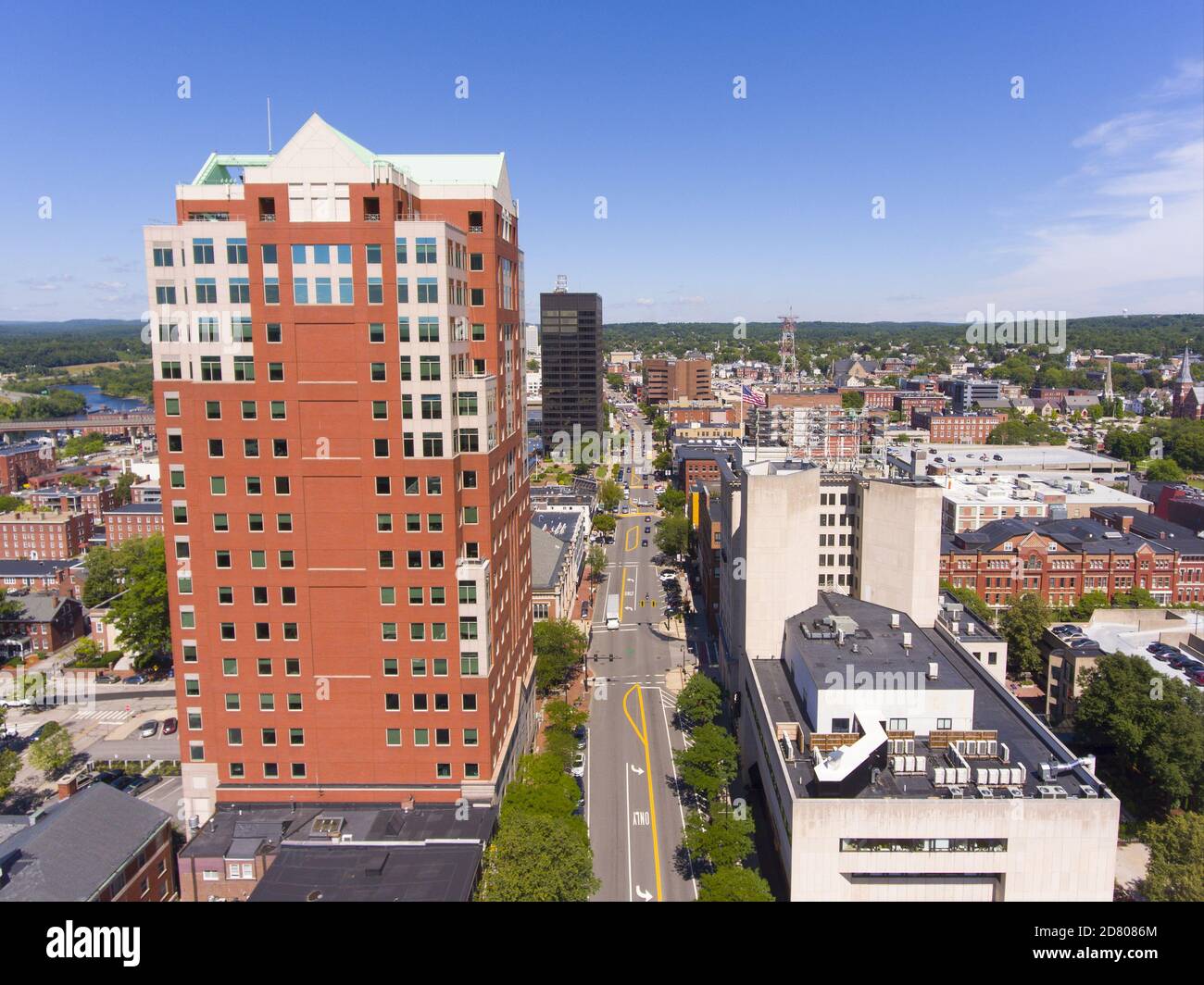 Manchester downtown building including City Hall Plaza and Brady