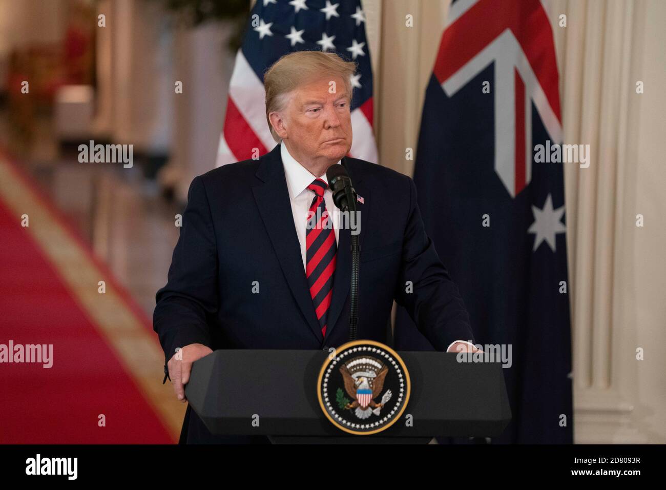 U.S. President Donald Trump speaks during a press conference at the White House on September 9th, 2019 in Washington, D.C. Credit: Alex Edelman/The Photo Access Stock Photo