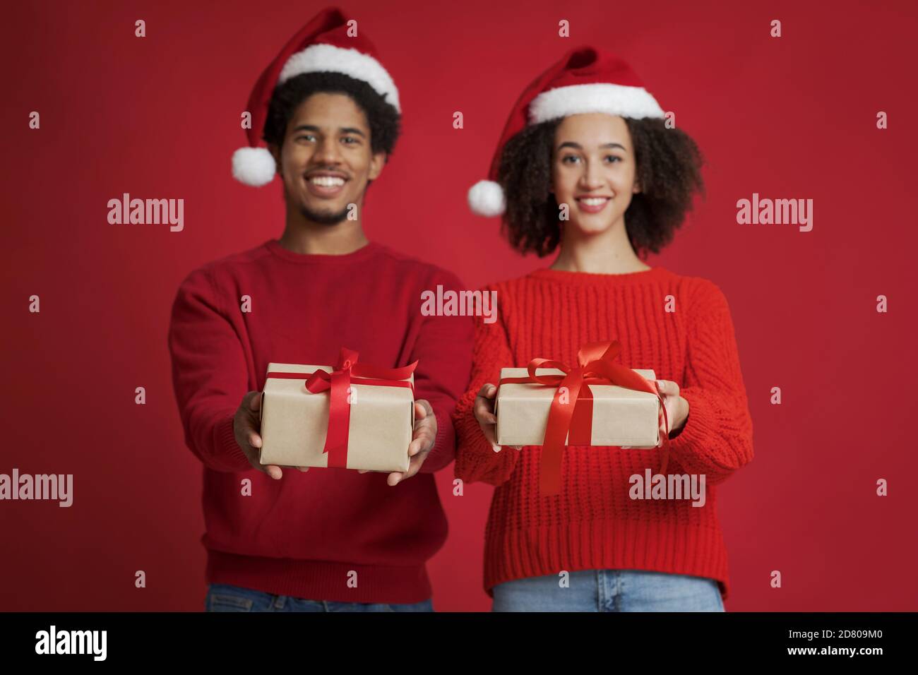 New Year and Christmas gift for family Stock Photo