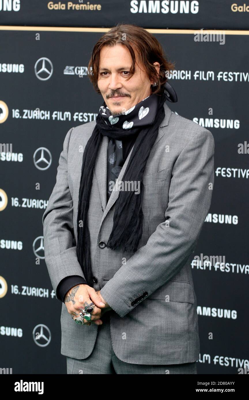Johnny Depp attending the 'Crock of Gold: A few Rounds with Shane McGowan' premiere during the 16th Zurich Film Festival at Kino Corso on October 02, 2020 in Zurich, Switzerland. Stock Photo