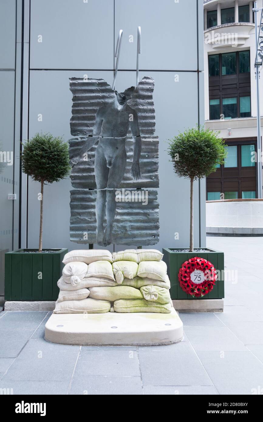 Nicholas Dimbleby's Absent (2018) war memorial sculpture, commissioned by Aviva, City of London, London, UK Stock Photo