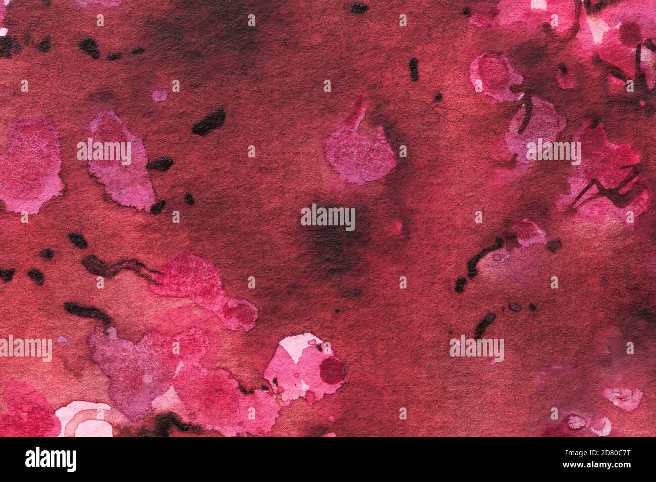 Abstract art background dark red and purple colors. Watercolor painting ...