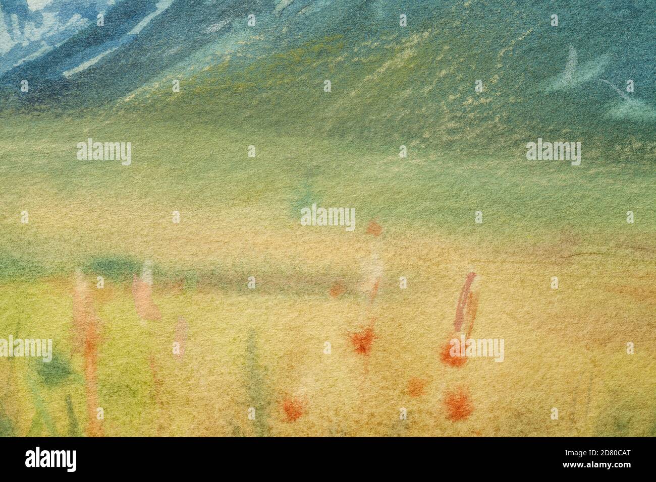 Abstract art background light green and yellow colors. Watercolor ...