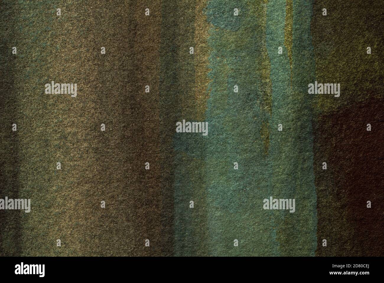 Abstract art background dark brown and green colors. Watercolor ...