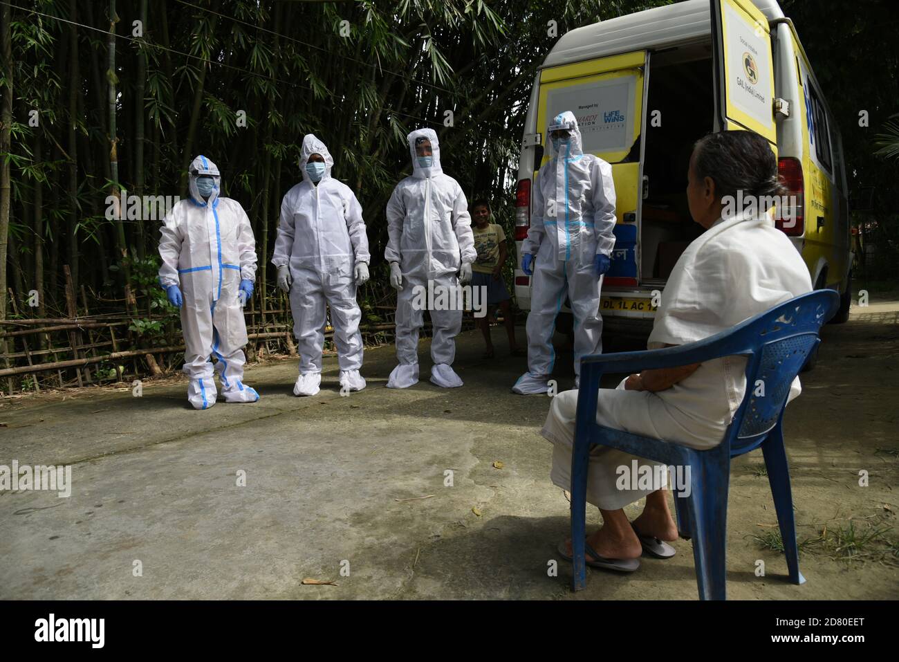 Guwahati, Assam, India. 26th Oct, 2020. Health worker wearing PPe kits